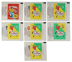 1960 and 1961 Fleer Football Five-Cent Wrapper Collection (7)