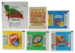 1961 to 1979 Topps and Nu-Card Football Wrapper Collection (6)