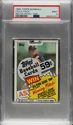 1985 Topps Unopened Cello Pack PSA MINT 9 - Nolan Ryan on Top