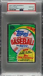 1990 Topps Unopened Cello Pack PSA GEM MINT 10 - Don Mattingly on Back
