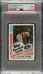 1982 Topps Unopened Cello Pack PSA MINT 9 - Nolan Ryan Highlights on Top