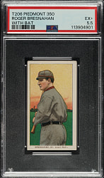 1909-1911 T206 White Border Roger Bresnahan with Bat PSA EX+ 5.5