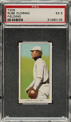 1909-1911 T206 White Border Rube Oldring Fielding PSA EX 5