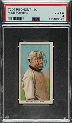 1909-1911 T206 White Border Mike Powers PSA VG-EX 4