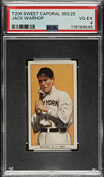 1909-1911 T206 White Border Jack Warhop PSA VG-EX 4
