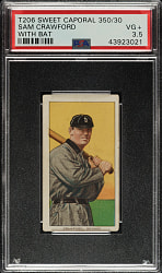 1909-1911 T206 White Border  Sam Crawford with Bat PSA VG+ 3.5