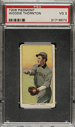 1909-1911 T206 White Border Woodie Thornton Southern Leaguer PSA VG 3