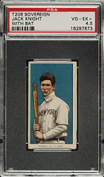 1909-1911 T206 White Border Jack Knight with Bat PSA VG-EX+ 4.5 - Sovereign 350 Back