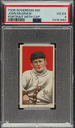 1909-1911 T206 White Border John McGraw Portrait with Cap PSA VG-EX 4 - Sovereign 460 Back
