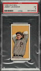 1909-1911 T206 White Border Jimmy Lavender PSA EX 5 - Old Mill Back