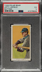 1909-1911 T206 White Border Lefty Leifield Batting PSA EX 5 - Polar Bear Back
