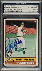 Signed 1976 Topps #366 Bobby Valentine - PSA/DNA