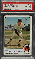 1973 Topps #520 Mel Stottlemyre PSA NM-MT 8