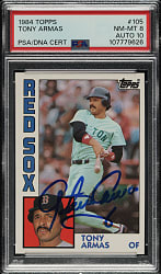 Signed 1984 Topps #105 Tony Armas PSA NM-MT 8 with GEM MINT 10 Signature
