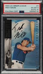 Signed 1994 Upper Deck Minor League #4 Trot Nixon PSA EX-MT 6 with GEM MINT 10 Signature