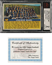 1956 Topps Football #119 Chicago Bears Team BVG GOOD 2 - Topps Vault COA