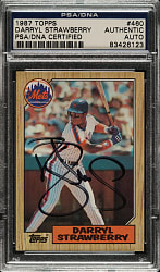 Signed 1987 Topps Tiffany #460 Darryl Strawberry - PSA/DNA