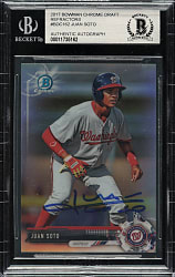 Signed 2017 Bowman Draft Chrome #BDC-162 Juan Soto Refractor - Beckett - Pre Rookie!
