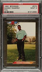 1992 Bowman #676 Manny Ramirez Rookie Foil PSA MINT 9