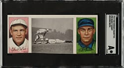 1912 T202 Hassan Triple Folder "Nearly Caught" Bescher/Bates SGC Authentic