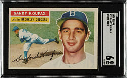 1956 Topps #79 Sandy Koufax White Back SGC EX/NM 6
