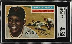 1956 Topps #130 Willie Mays Gray Back SGC VG/EX+ 4.5
