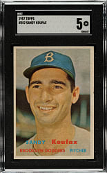 1957 Topps #302 Sandy Koufax SGC EX 5