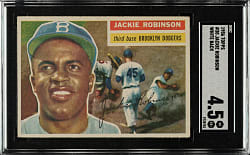 1956 Topps #30 Jackie Robinson White Back SGC VG/EX+ 4.5