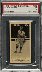 1916 M101-5 Famous and Barr #118 Clyde Milan PSA EX 5
