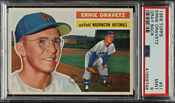 1956 Topps #51 Ernie Oravetz Gray Back PSA MINT 9