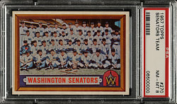 1957 Topps #270 Washington Senators Team PSA NM-MT 8