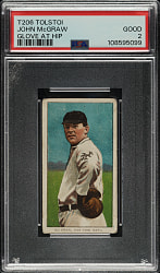 1909-1911 T206 White Border John McGraw Glove at Hip PSA GOOD 2 - Tolstoi Back