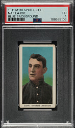 1910-1911 M116 Sporting Life Nap Lajoie Blue Background PSA POOR 1