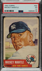 1953 Topps #82 Mickey Mantle PSA FAIR 1.5