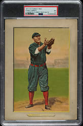 1911 T3 Turkey Red #105 Hans Lobert PSA FAIR 1.5 - Advertising Back