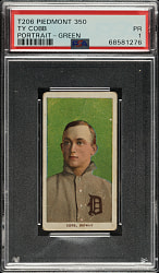 Lot # 12: 1909-1911 T206 White Border Ty Cobb Portrait Green Background PSA POOR 1