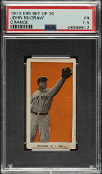 1910 E98 Anonymous "Set of 30" John McGraw PSA FAIR 1.5 - Orange Background
