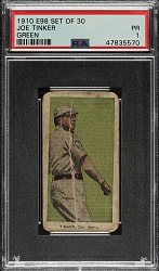 1910 E98 Anonymous "Set of 30" Joe Tinker PSA POOR 1 - Green Background
