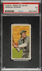 1909-1911 T206 White Border Francis Pfeffer PSA EX 5 - El Principe de Gales Back