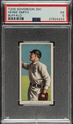 1909-1911 T206 White Border Heinie Smith PSA EX 5 - Sovereign 350 Back