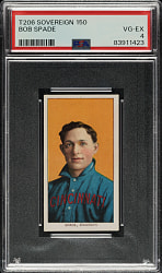 1909-1911 T206 White Border Bob Spade PSA VG-EX 4 - Sovereign 150 Back