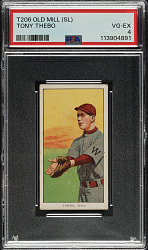 1909-1911 T206 White Border Tony Thebo Southern Leaguer PSA VG-EX 4 - Old Mill Back