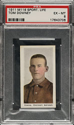 1910-1911 M116 Sporting Life Tom Downey PSA EX-MT 6