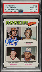 Signed 1977 Topps #492 Tony Armas PSA VG-EX 4 with GEM MINT 10 Signature