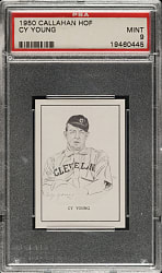 1950-1956 Callahan Hall of Fame Cy Young PSA MINT 9