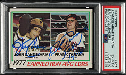 Signed 1978 Topps #207 ERA Average Leaders with John Candelaria and Frank Tanana PSA EX-MT 6 with GEM MINT 10 Signatures