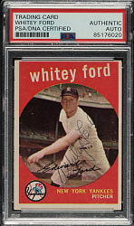 Signed 1959 Topps #430 Whitey Ford - PSA/DNA