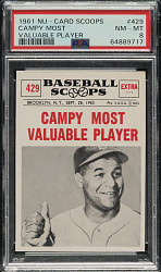 1961 Nu-Card Scoops #429 Campy Most Valuable Player PSA NM-MT 8