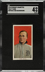 1909-1911 T206 White Border Ty Cobb Portrait Red Background SGC VG/EX 4
