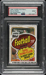 1988 Topps Football Unopened Cello Pack PSA MINT 9 - Joe Montana on Top